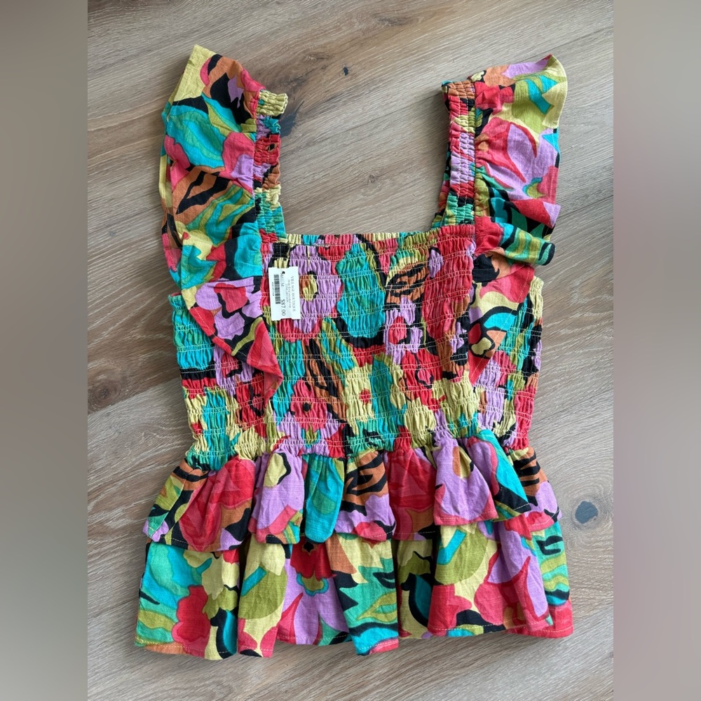THML Multicolor Smocked Top
